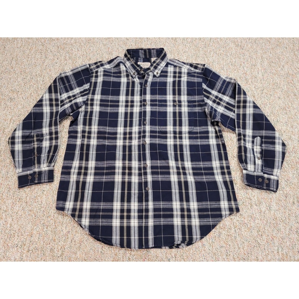 Northwest Territory Shirt Mens Large Blue Flannel Plaid Button Down Outdoors